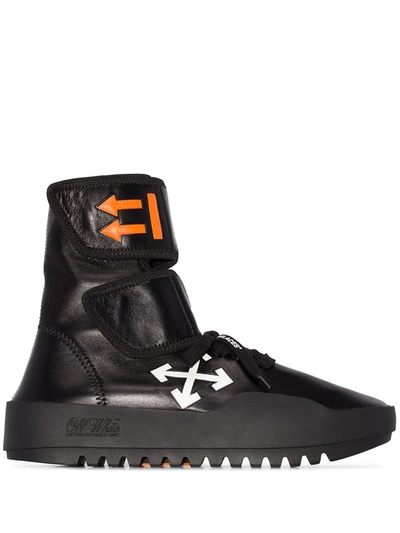 Shop Off-white Moto High-top Wrap Sneakers In Black