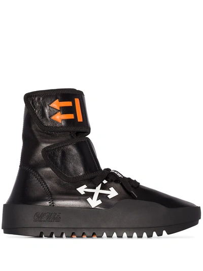 Off-white High-top Sneakers Nappa Moto Wrap Sneaker In Black