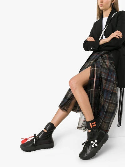 Shop Off-white Moto High-top Wrap Sneakers In Black
