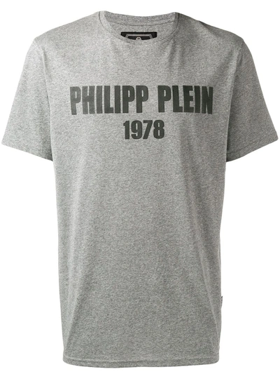 Shop Philipp Plein Logo Print T-shirt In Grey
