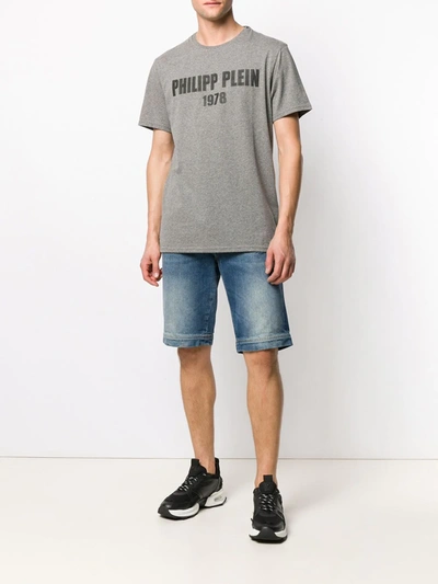 Shop Philipp Plein Logo Print T-shirt In Grey