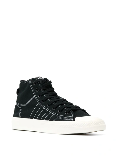Shop Adidas Originals Nizza Rf Sneakers In Black