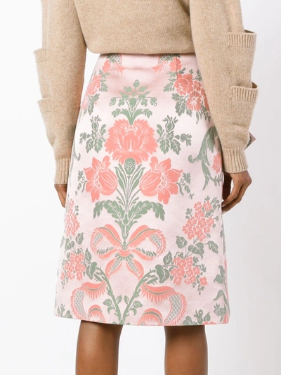 Shop Christopher Kane Jacquard Skirt In Neutrals