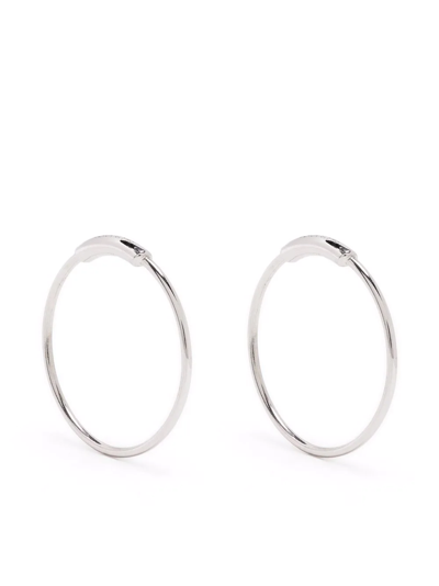 Shop Maria Black Basic Hoop 16 Earrings In Silver