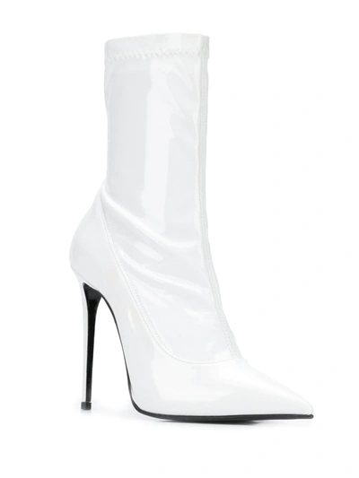 Shop Le Silla Eva 120mm Ankle Boots In White