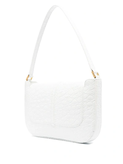 Shop By Far Miranda Crocodile-effect Shoulder Bag In White