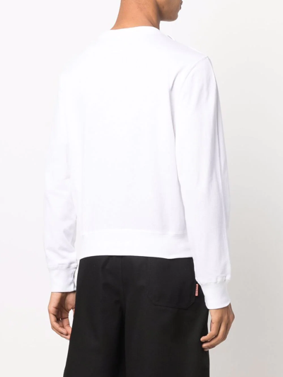 Shop Stefan Cooke Graphic-print Cotton Sweatshirt In White