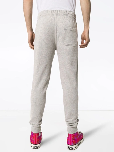 Shop Maison Kitsuné Logo-appliqued Cotton Sweatpants In Grey