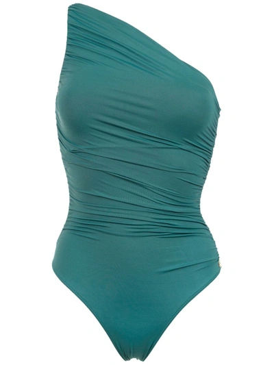 Shop Brigitte Sandra One Shoulder Swimsuit In Green