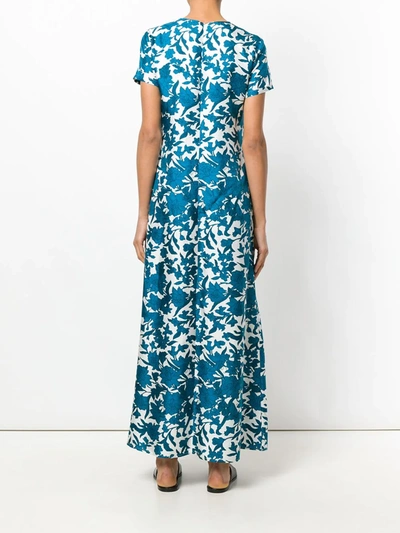 Shop La Doublej Floral Print Maxi Dress In Blue