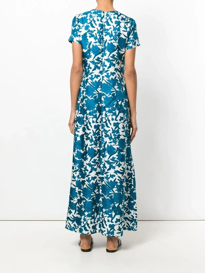 La Doublej Floral Print Maxi Dress In Blue