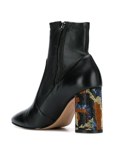 Shop Sophia Webster Embellished-heel Ankle Boots In Black