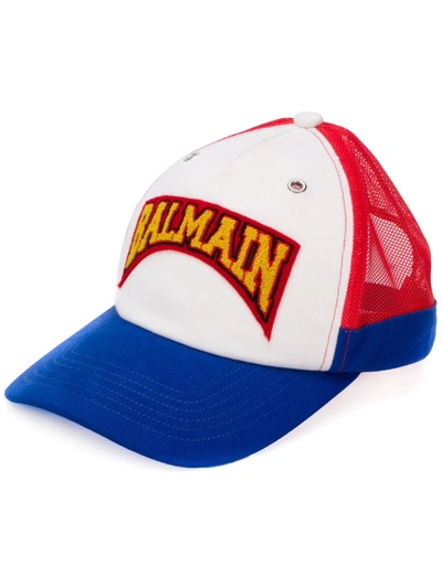 BALMAIN LOGO PATCH CAP - 白色