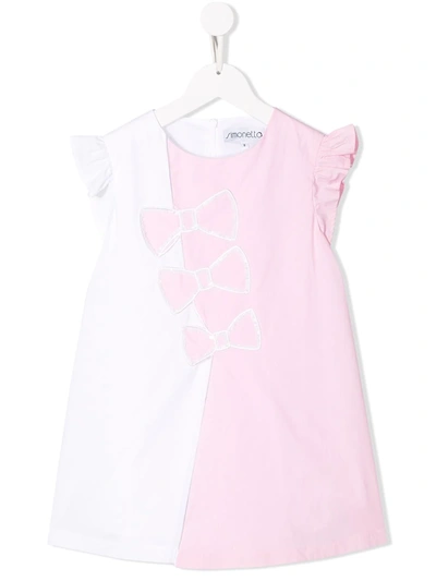 Simonetta Bow Print Dress In White