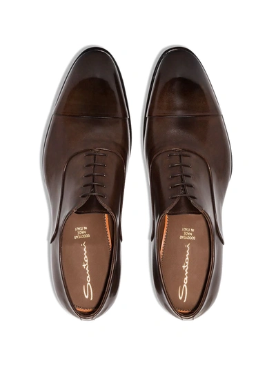 Shop Santoni Classic Lace-up Oxford Shoes In Brown