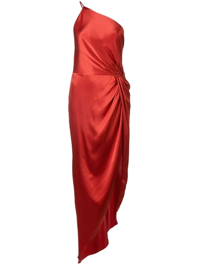 Shop Michelle Mason Twist Knot Gown In Red
