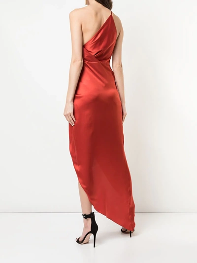 Michelle Mason Twist Knot Gown In Red