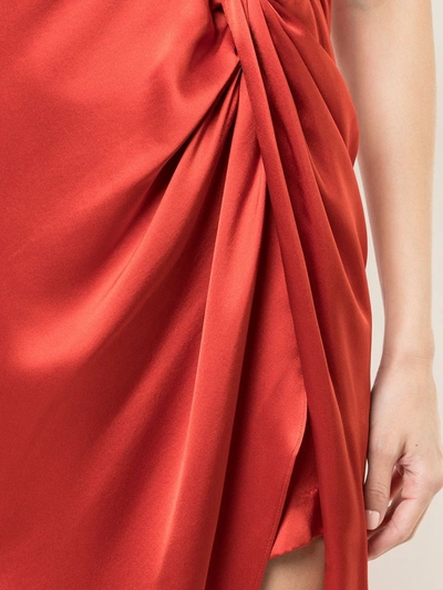 Michelle Mason Twist Knot Gown In Red