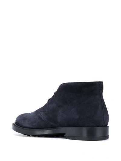 Shop Tod's Short Ankle Suede Desert Boots In Blue