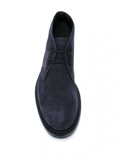 Tod's Suede Desert Boots In Blue