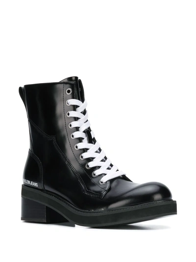 Shop Calvin Klein Jeans Est.1978 Block Heel Cargo Boots In Black