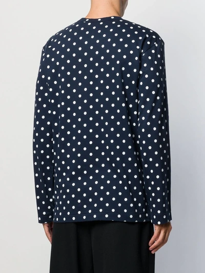 Shop Comme Des Garçons Play Polka Dot Sweatshirt In Blue