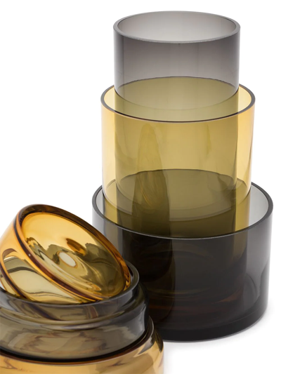 Pols Potten Caps And Jars Glass Jars (set Of 3) In Neutrals