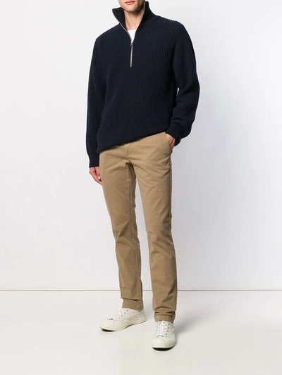 Closed Ribbed Zip-up Sweatshirt In Blue