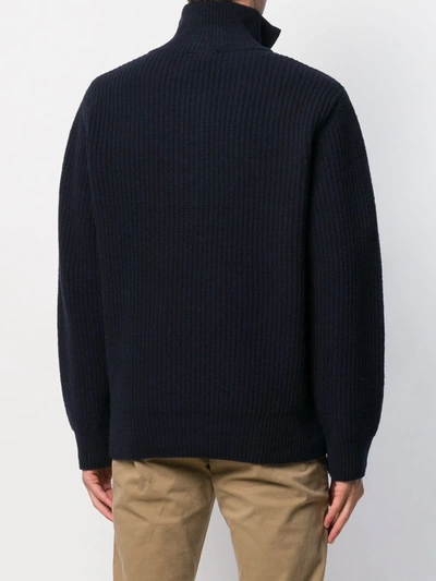 Closed Ribbed Zip-up Sweatshirt In Blue