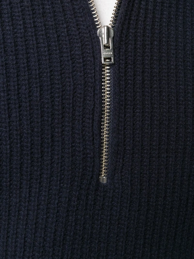 Closed Ribbed Zip-up Sweatshirt In Blue