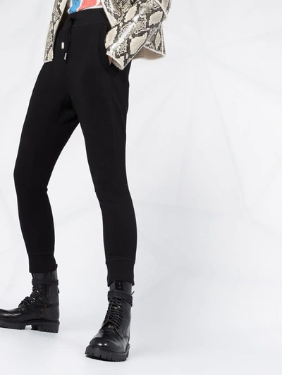 Dsquared2 Drawstring Stretch-fit Track Pants In Black