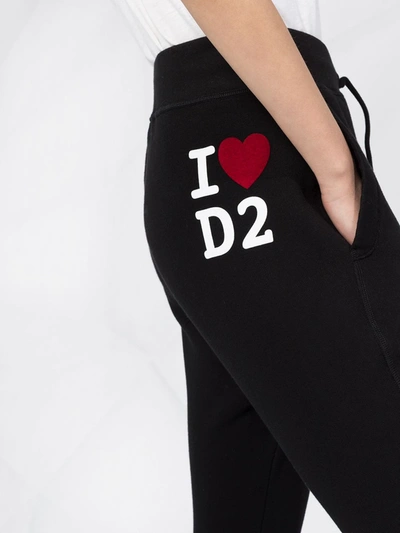 Dsquared2 Drawstring Stretch-fit Track Pants In Black