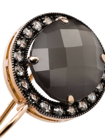 Shop Andrea Fohrman 18k Rose Gold Moonstone And Diamond Earrings