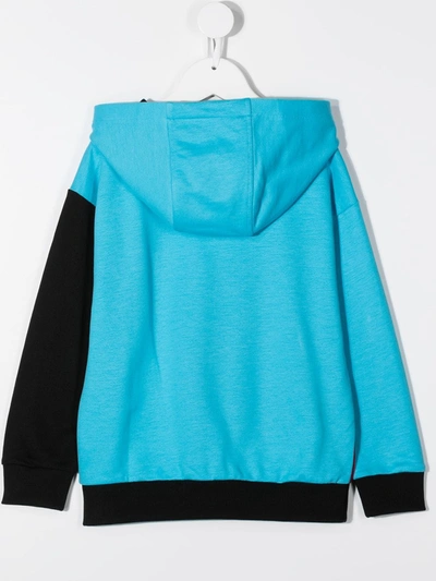 Young Versace Teen Logo-print Colour Block Hoodie In Red