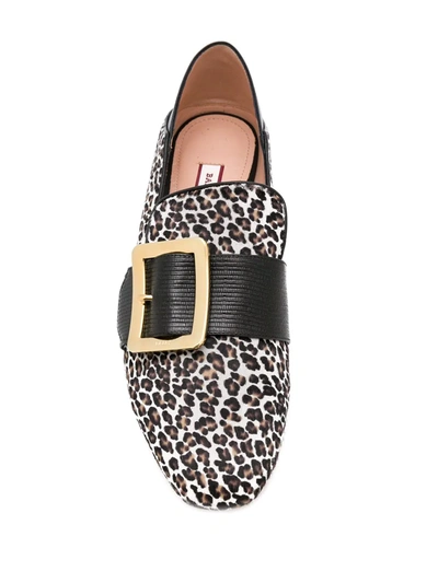 Shop Bally Leopard Print Loafers In Black