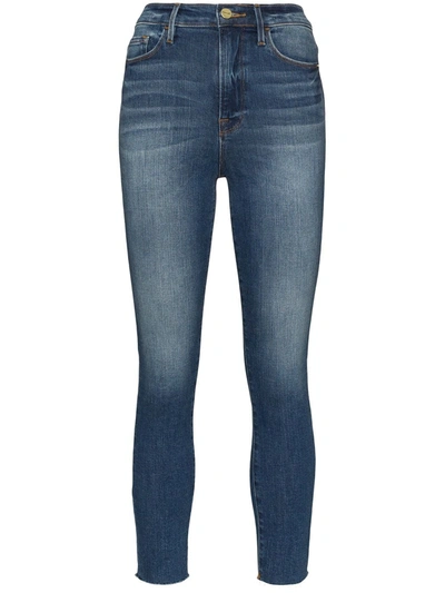 Shop Frame Ali Cropped Skinny Jeans In Blue