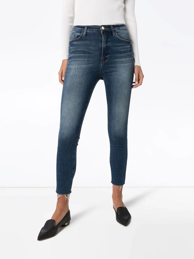 Shop Frame Ali Cropped Skinny Jeans In Blue