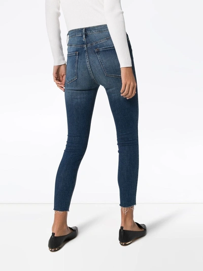 Shop Frame Ali Cropped Skinny Jeans In Blue