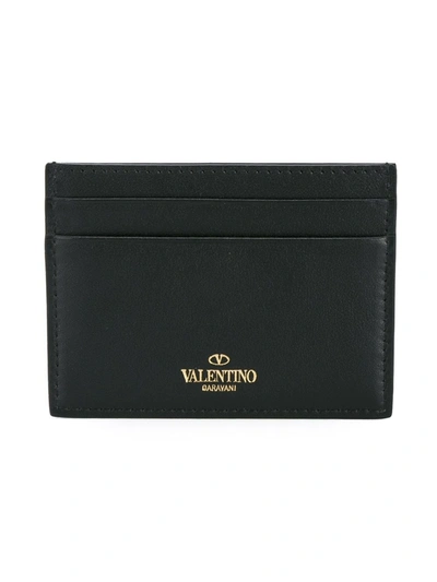 Shop Valentino Rockstud Cardholder In Black