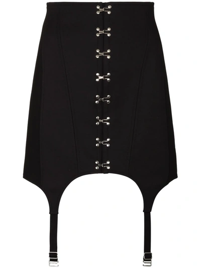 Shop Dion Lee Suspender-detail Corset Mini Skirt In Black