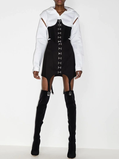 Shop Dion Lee Suspender-detail Corset Mini Skirt In Black