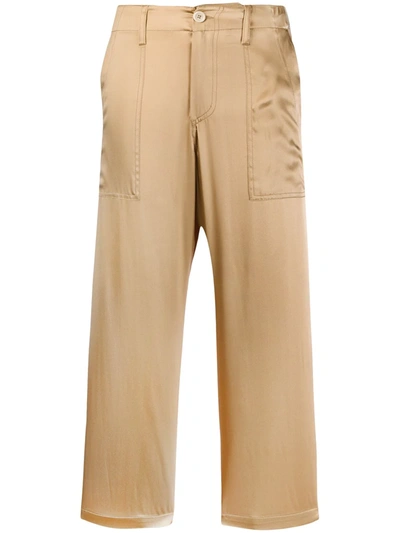 Shop Jejia Satin Panel Trousers In Neutrals