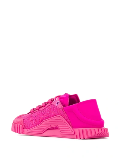 Dolce & Gabbana Slip On Ns1 In A Mix Of Materials In Pink