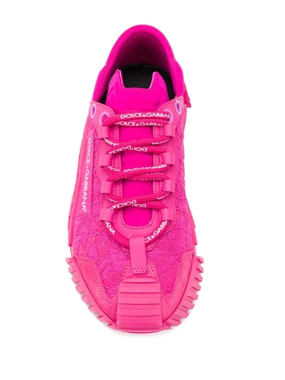 Dolce & Gabbana Slip On Ns1 In A Mix Of Materials In Pink