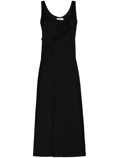 Shop Y-3 Wraparound Midi Dress In Black