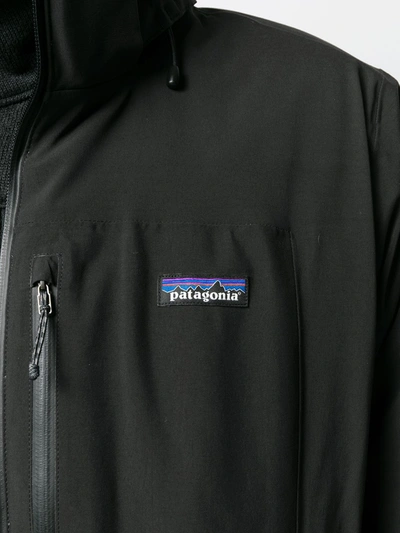 Shop Patagonia Contrast Logo Jacket In Black