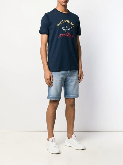 Shop Paul & Shark Logo T-shirt In Blue
