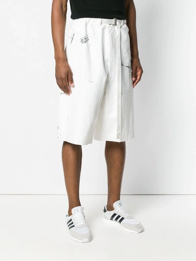 Shop Sankuanz Buckled Belt Bermuda Shorts In White