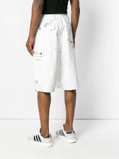 Shop Sankuanz Buckled Belt Bermuda Shorts In White