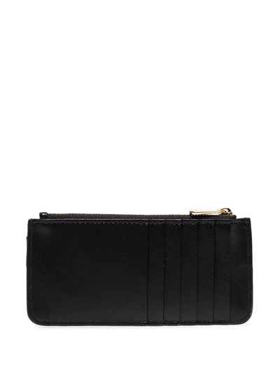 Ferragamo Black Vara Bow Long Leather Wallet In Black